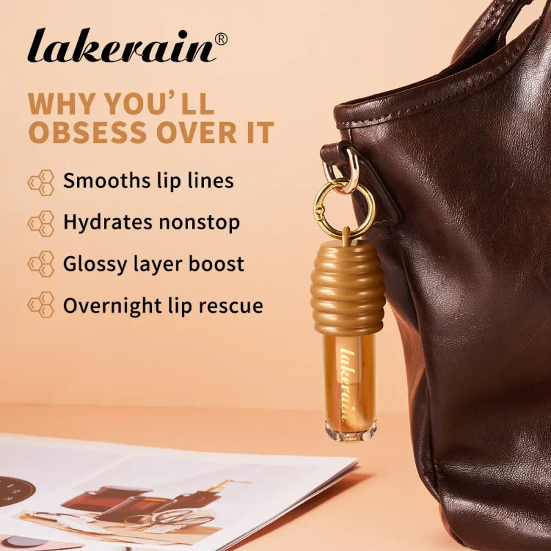 Lakerain Honey Lip Gloss Glossy Texture Lightweight Non-sticky Long Lasting Moisturized Gorgeous Glossy Finish Smooth Lip Makeup
