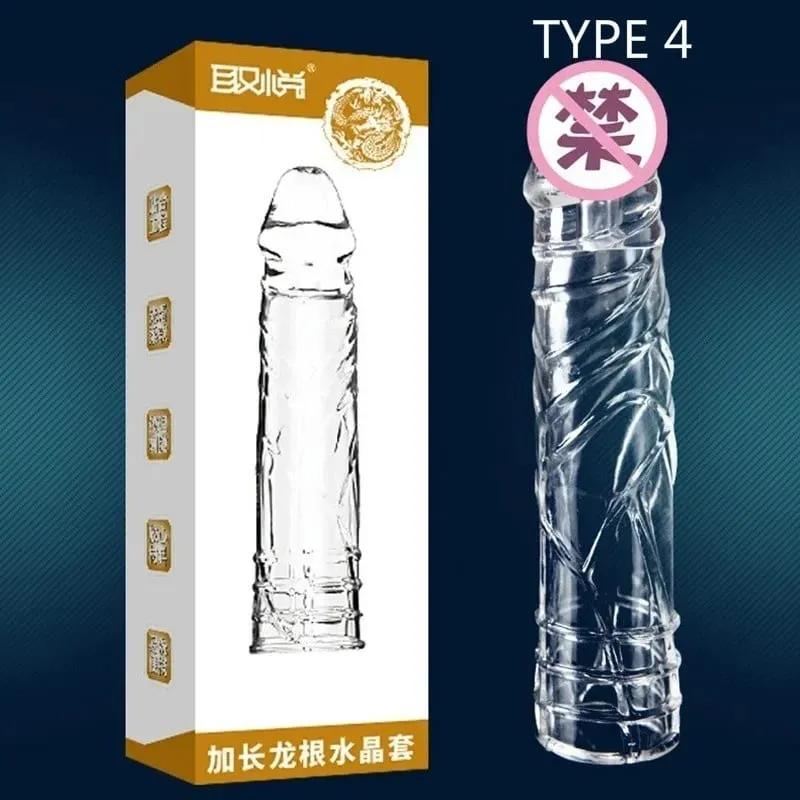 4 tipos engrossar pênis ampliar manga preservativo reutilizável extensor de pau retardar a ejaculação brinquedos sexuais para homens produtos íntimos