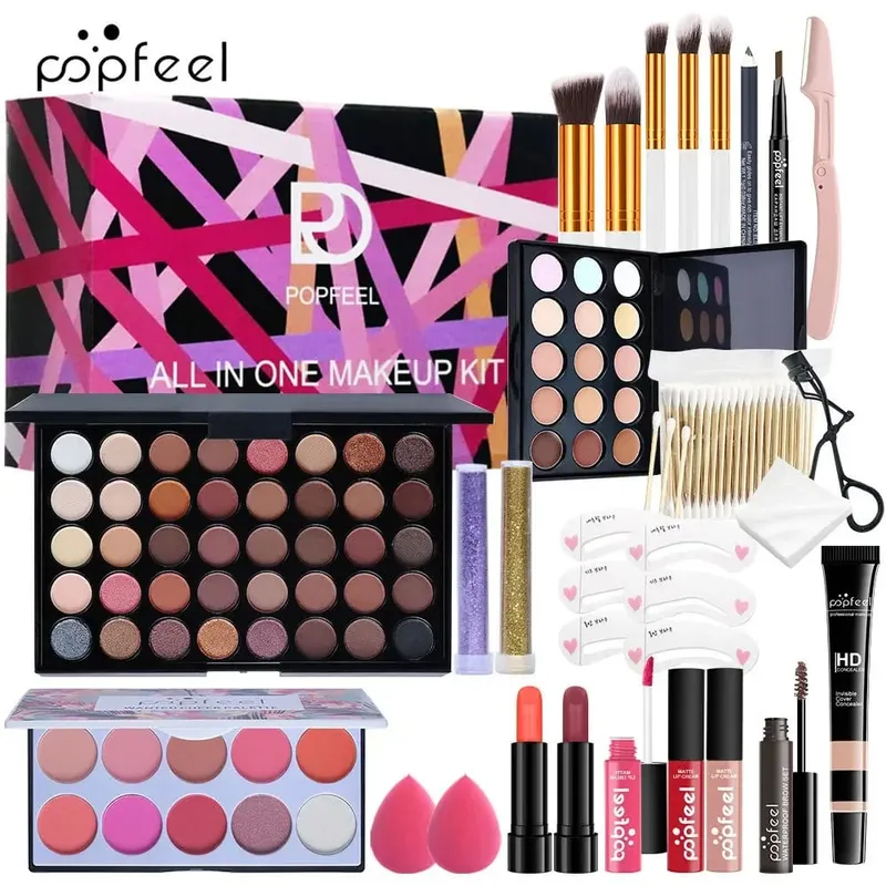 Professional Makeup Set Full Makeup Kit Eye Shadow Blush Foundation Face Powder Makeup Case Korean Cosmetic Christmas Gifts