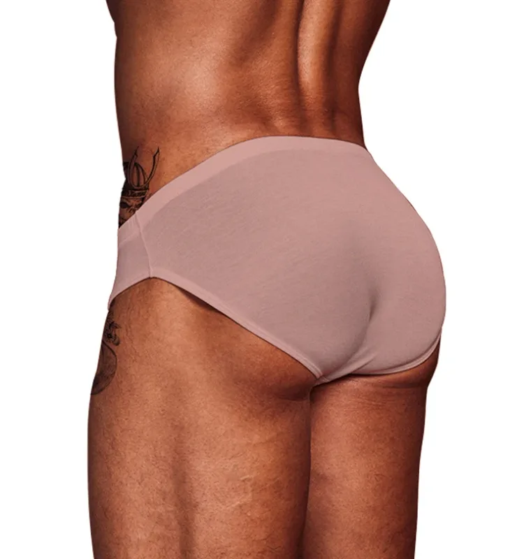 Cuecas masculinas ultrafinas e nuas, cintura baixa, alta elasticidade, respirável, bolsa convexa 3D