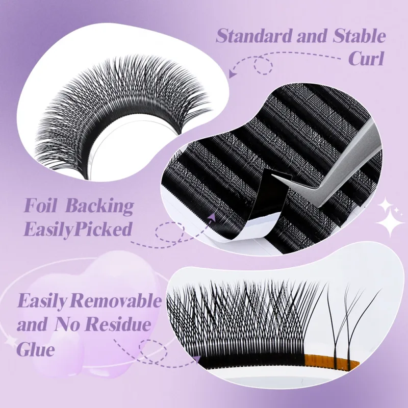 Wendy Cílios YY Forma Extensões de Cílios Florescimento Automático W Forma Bloom 3D 4D 5D 6D 8DPremade Suprimentos Cílios Pretos Cilios 5D