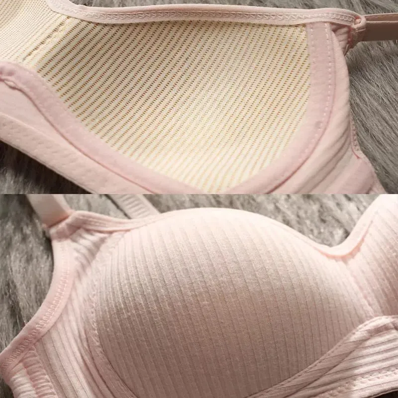 Mulheres conjuntos de sutiã sem costura calcinha + sutiã sem fio 2 pçs terno cor sólida bralette lingerie sexy sutiã de algodão feminino conjunto