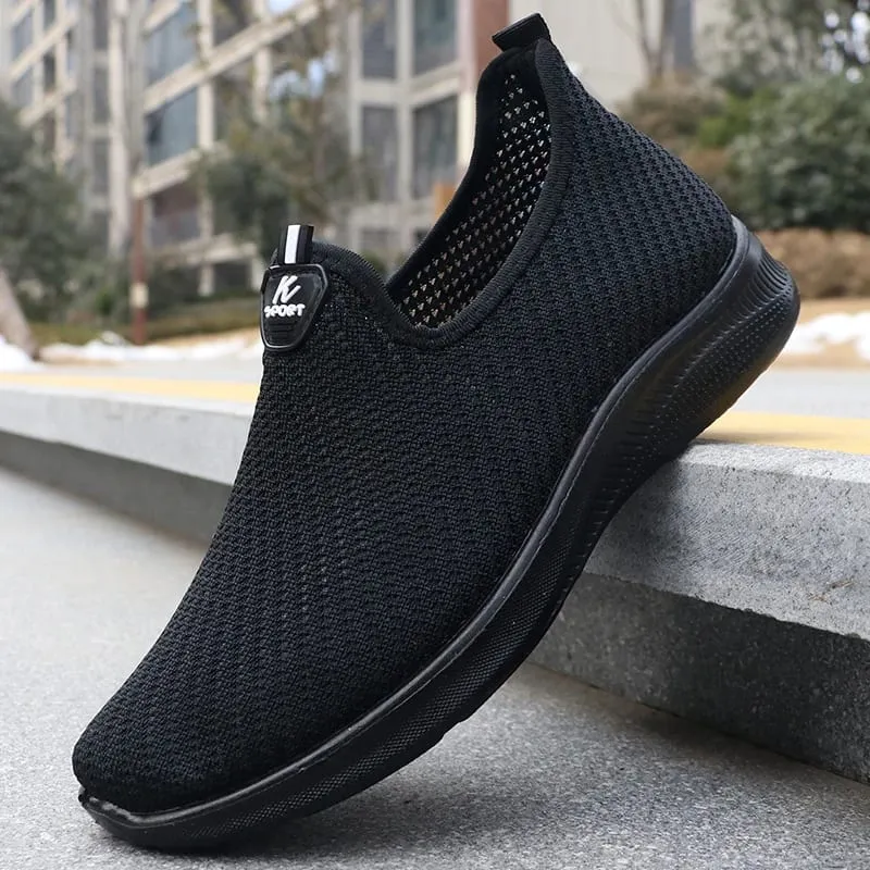Men's Fashionable Solid Woven Knitted Running Shoes - Lightweight Breathable and Non-Slip - Perfect Sports Shoes for Outdoor Adventure Ideal for Men's Solid Lace-Up Casual Shoes for Sports Enthusiasts Lightweight Ou