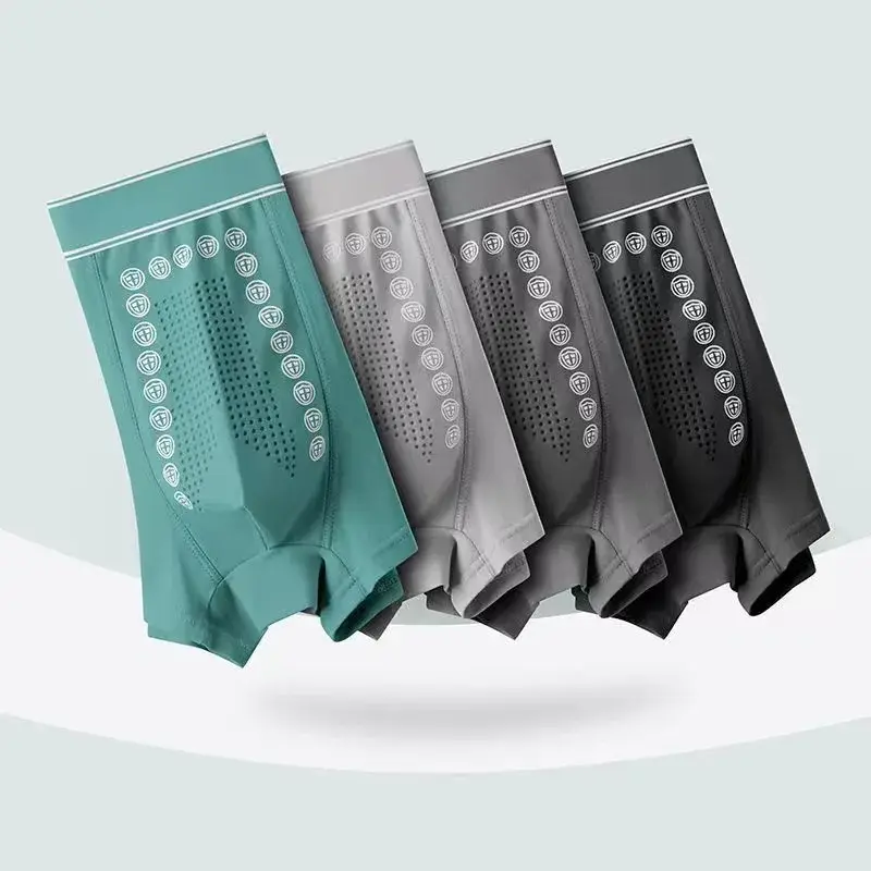 Calças de massagem boxer masculinas outono inverno confortáveis ​​respiráveis ​​energéticas com cintura média ângulo plano calças de quatro cantos