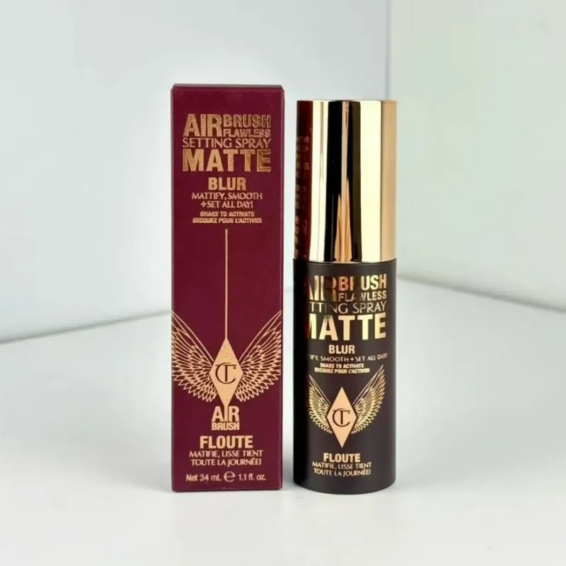 Charlotte Tilbury Airbrush Acabamento impecável Suavização de poros desfocados Maquiagem CT Edição limitada Disco de prata Configuração em pó cosmético — image 18