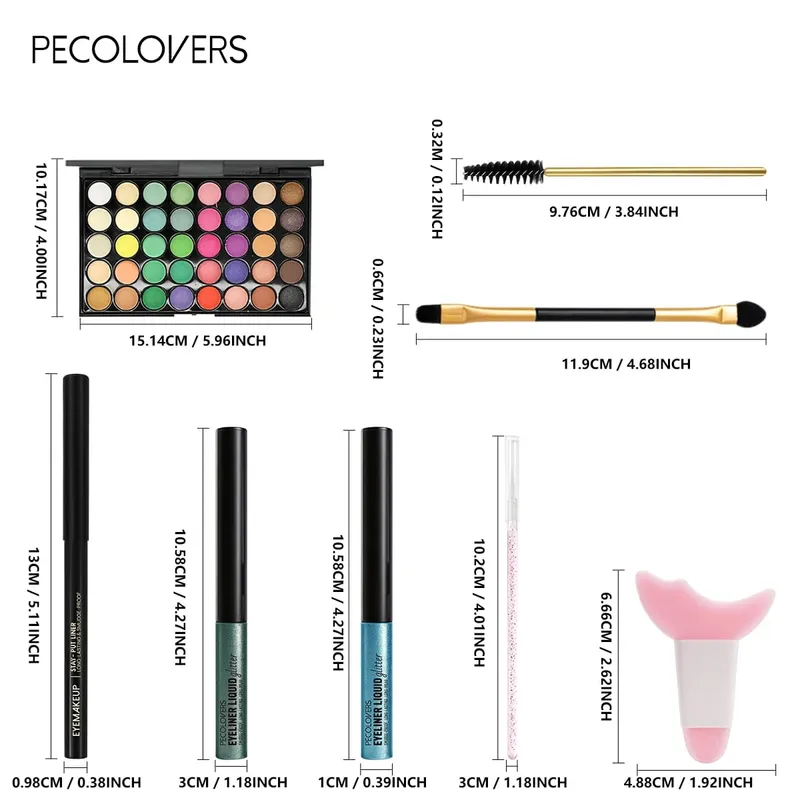 8PCS/SET Eyeshadow Palette Sparkle Liquid Eyeliner Black Eyeliner Eye Brushes Halloween/Christmas/Parties Makeup Set Beauty