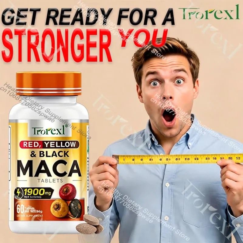 Suplementos de Desempenho Masculino – Apoiam a Resiliência, Confiança Física e Resistência com Mistura de Raiz Tricolor