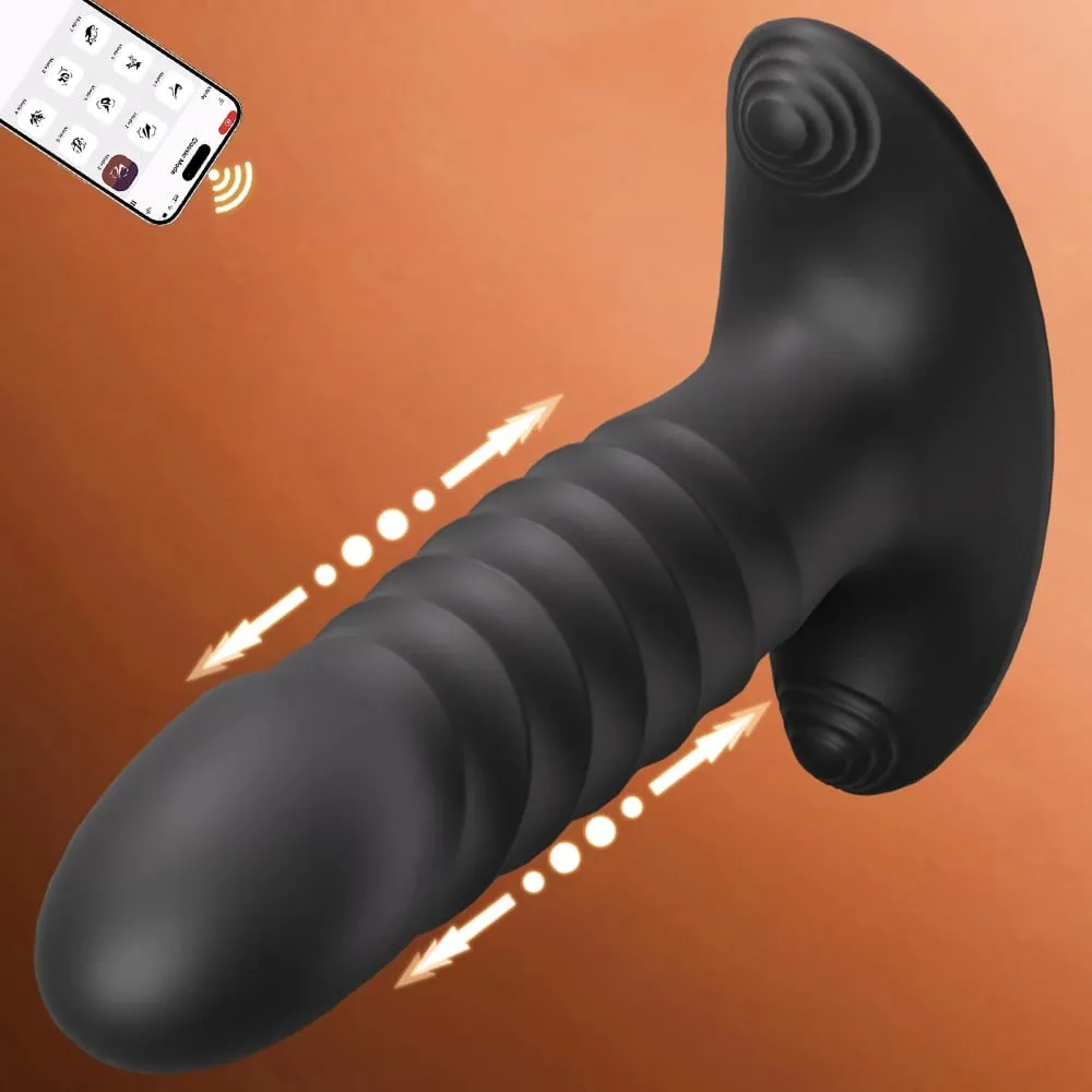 Vibrador massageador de próstata masculino, controle por aplicativo, plugue anal telescópico, brinquedo sexual feminino para adultos