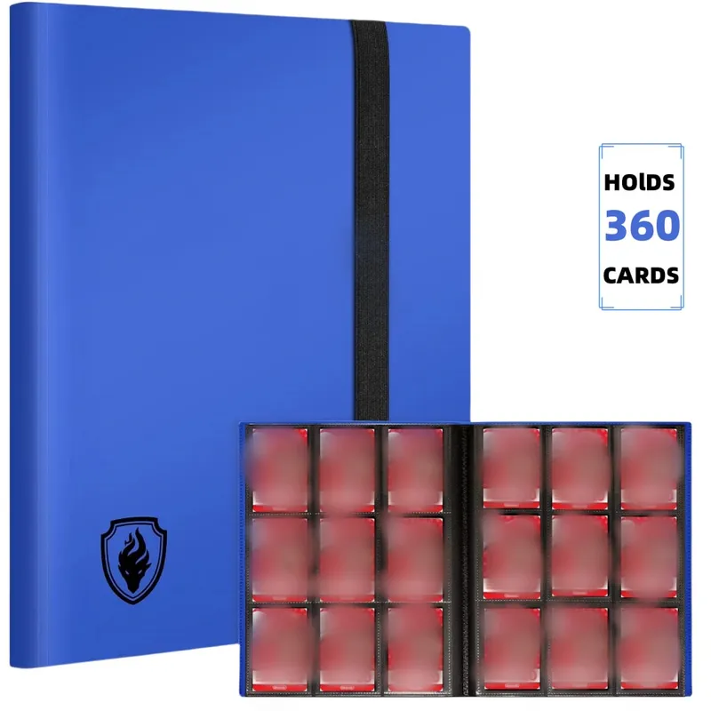 Fichário de cartão comercial, 9 bolsos, álbum de cartão, pasta de bolso de carregamento lateral 360 para yugioh sport e outros tcg