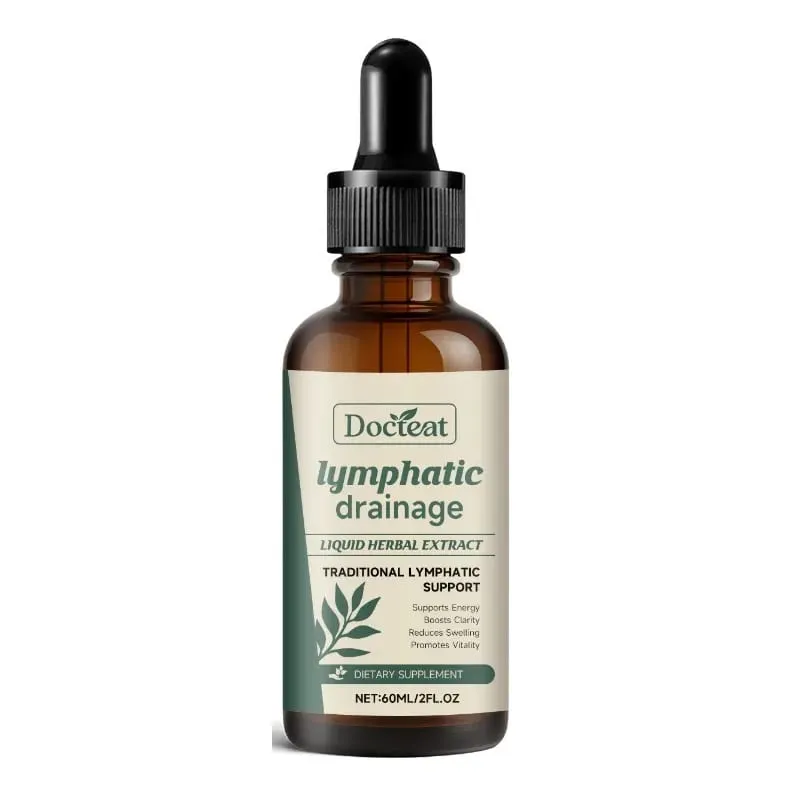 Gotas de drenagem linfática 60ml ajudam a aliviar o inchaço, sistema imunológico, extrato de saúde com cutelos, trevo vermelho, stillingia, cinza espinhosa