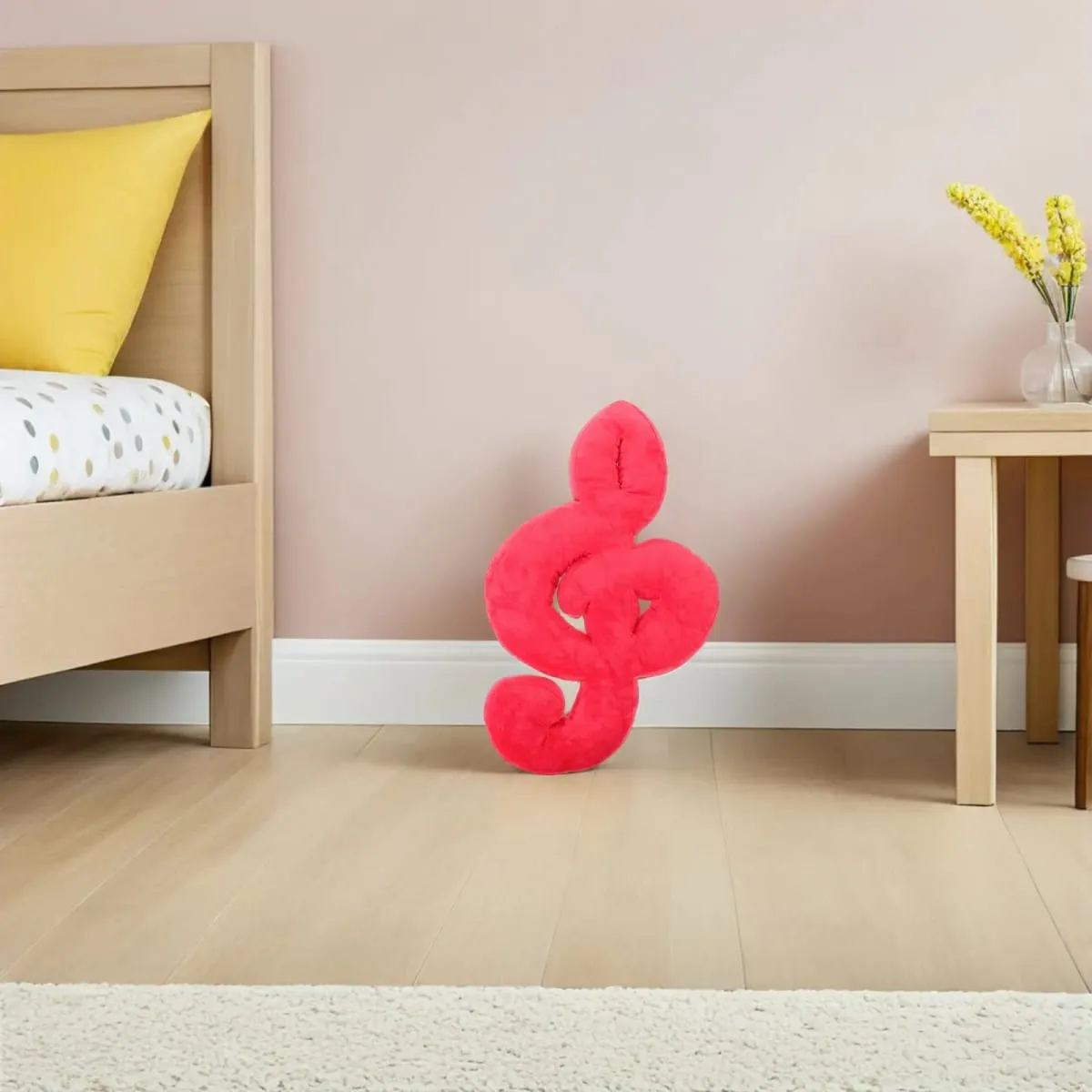 Almofada em forma de nota musical, almofada de lance estética de apoio aconchegante para sofá-cama, cadeira, espaço de trabalho, 20,44x12,97x3,14 polegadas, vermelho