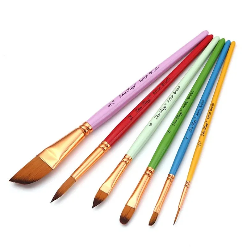 6 Pcs Profissional Multi-funcional Conjunto de Pincéis de Pintura Corporal Rosto Artista Ferramenta de Pintura em Aquarela Pincel de Maquiagem