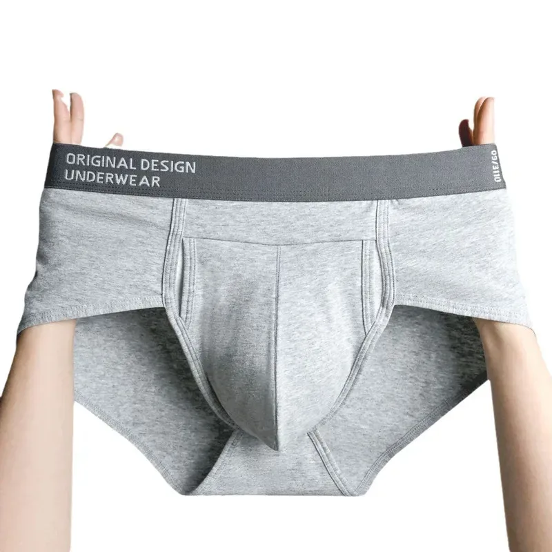 Cuecas de algodão masculinas de alta qualidade confortáveis cuecas respirável macio masculino tamanho grande u bulge bolsa calcinha cueca — image 2