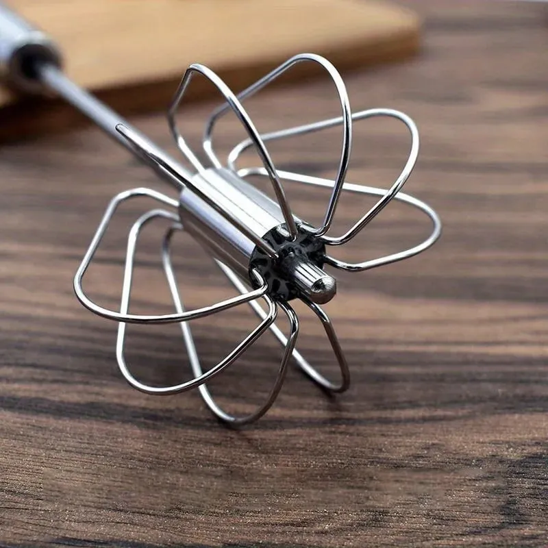 不鏽鋼半自動打蛋器旋轉奶油打蛋器家用手動打蛋器烘焙工具免電池
