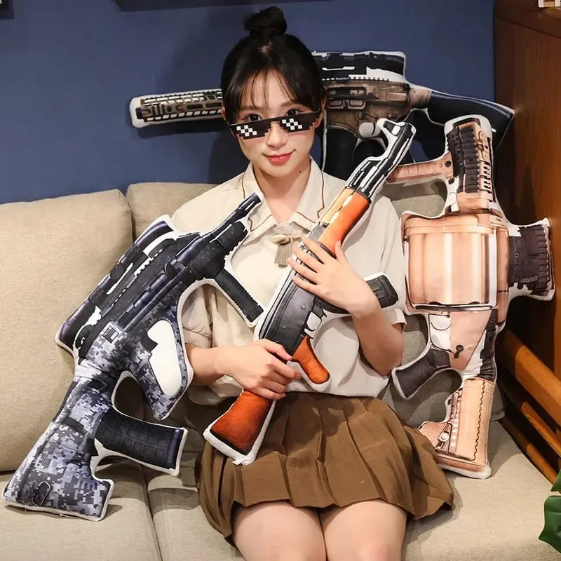 Super legal realista recheado impresso arma de fogo brinquedos de pelúcia macio engraçado lifeiliek rifle sniper rifle brinquedos adereços de jogo para meninos