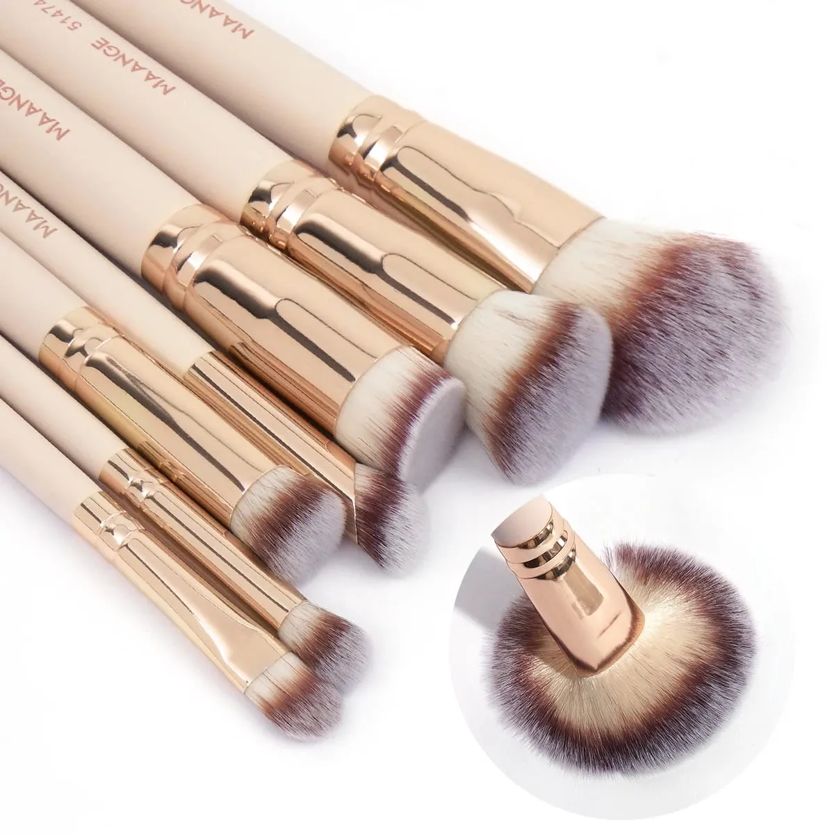 7 pincéis de maquiagem para base cosmética, pó corretivo, blush, mistura de cerdas macias, ferramentas de beleza