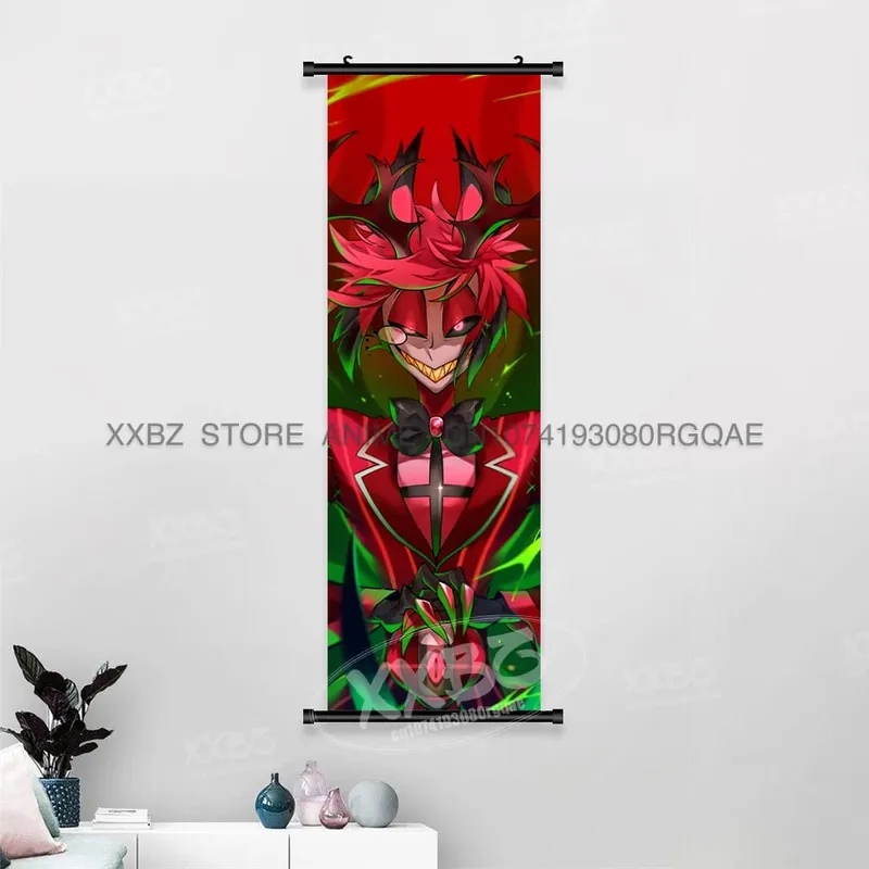 Simple Black Comedy Hazbin Hotel Home Decoration Hanging Painting Cartoon Wall Artwork Scrolls Picture Room Canvas Print Posters