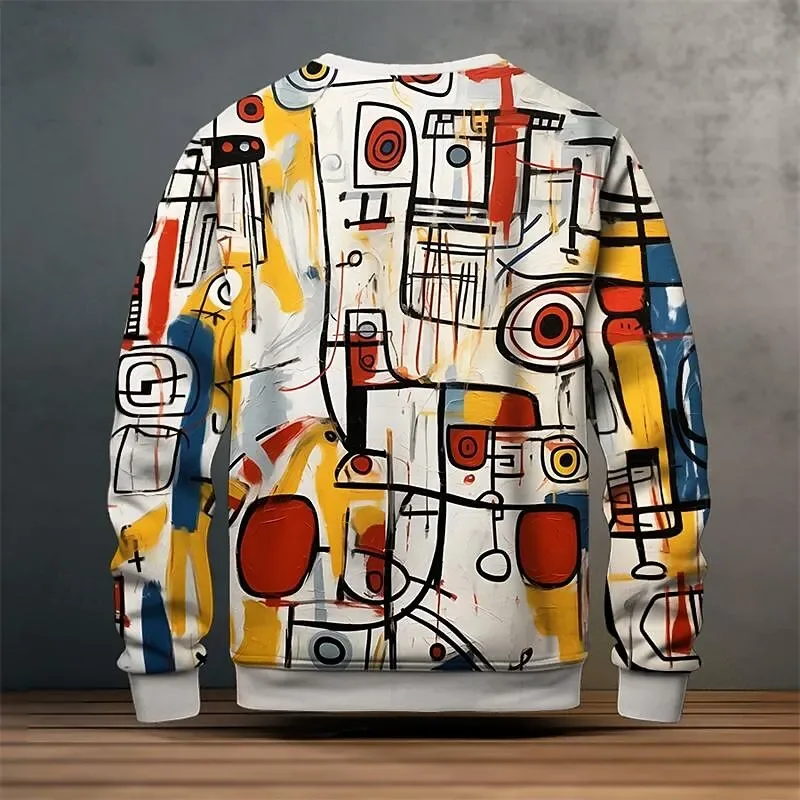 Men's Graphic Sweatshirts For Men Graffiti Pullover Long Sleeve Sweatshirt Crew Neck Fashion Daily Casual Holiday Vacation New — image 2