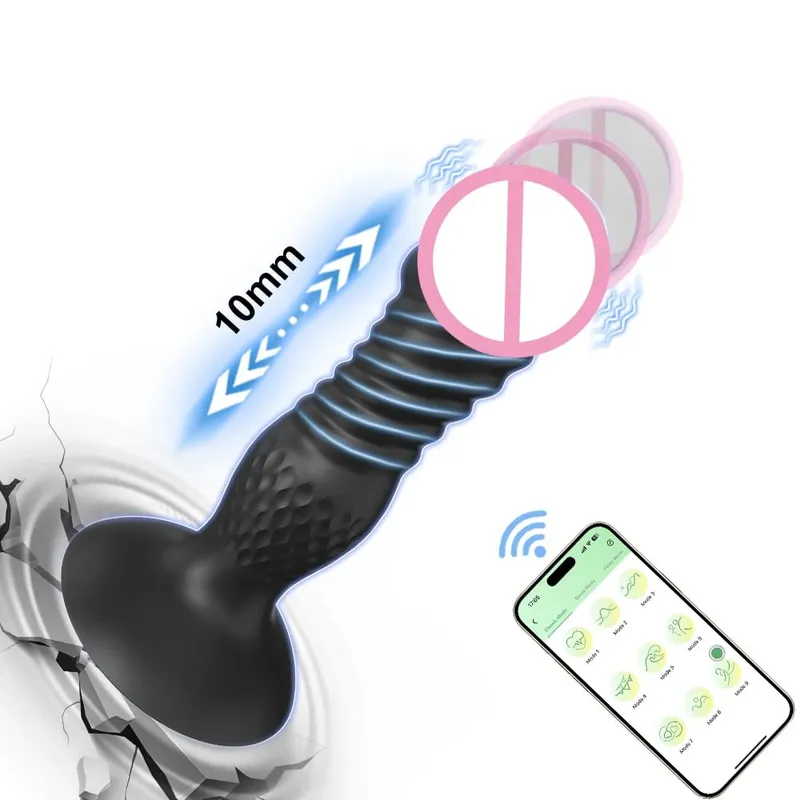 Thrusting Anal Plug Vibrator Butt Plug Male Prostate Massager Telescopic G Spot Vibrator Stimulator Sex Toys for Women Men 18+