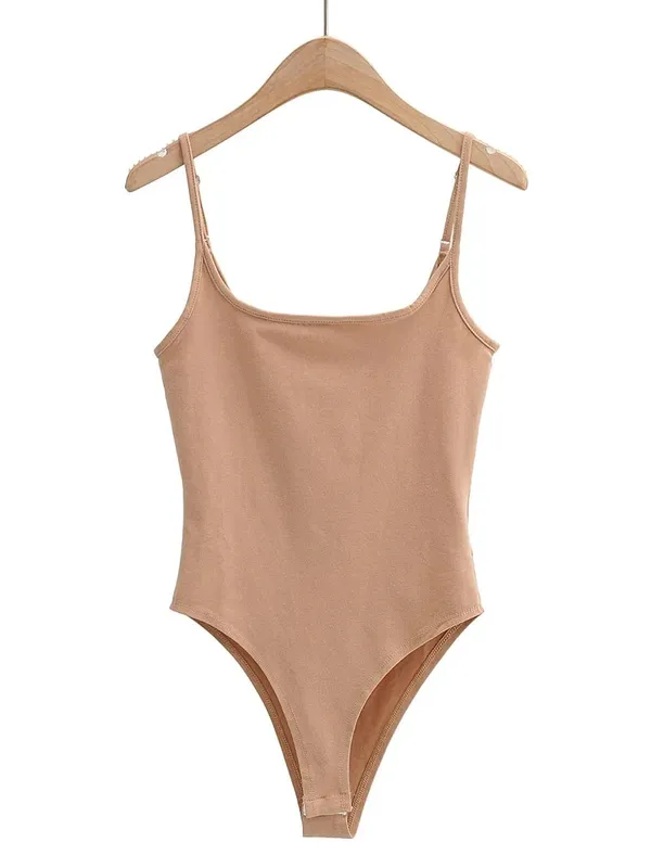 Summer New Arrivals in Store Pure Color Thin Stretch Knitted Sling One-Piece Sexy Beach Style