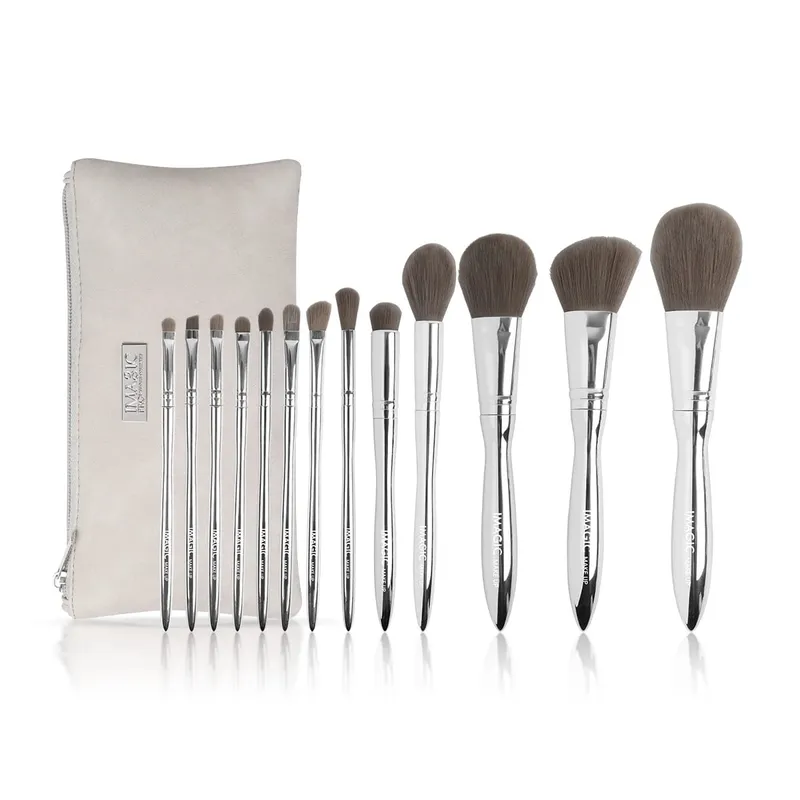 13pc pincéis de maquiagem conjunto fundação pó sombra portátil cabelo natural mistura profissional com saco de armazenamento cosméticos
