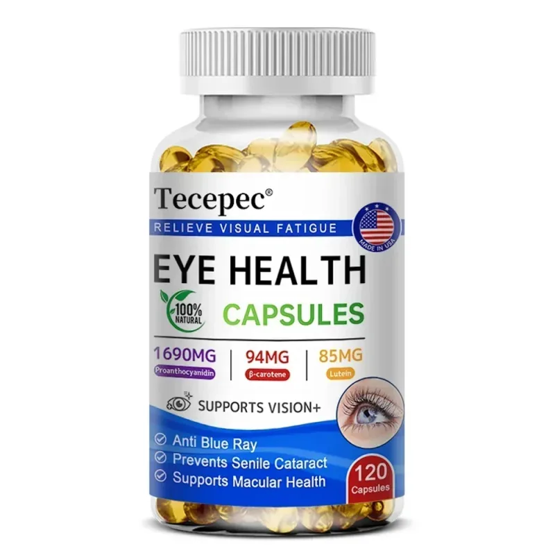 Luteína + Proantocianidina - Suplemento de Suporte à Super Visão Apoia a Saúde dos Olhos 120 Cápsulas Softgel