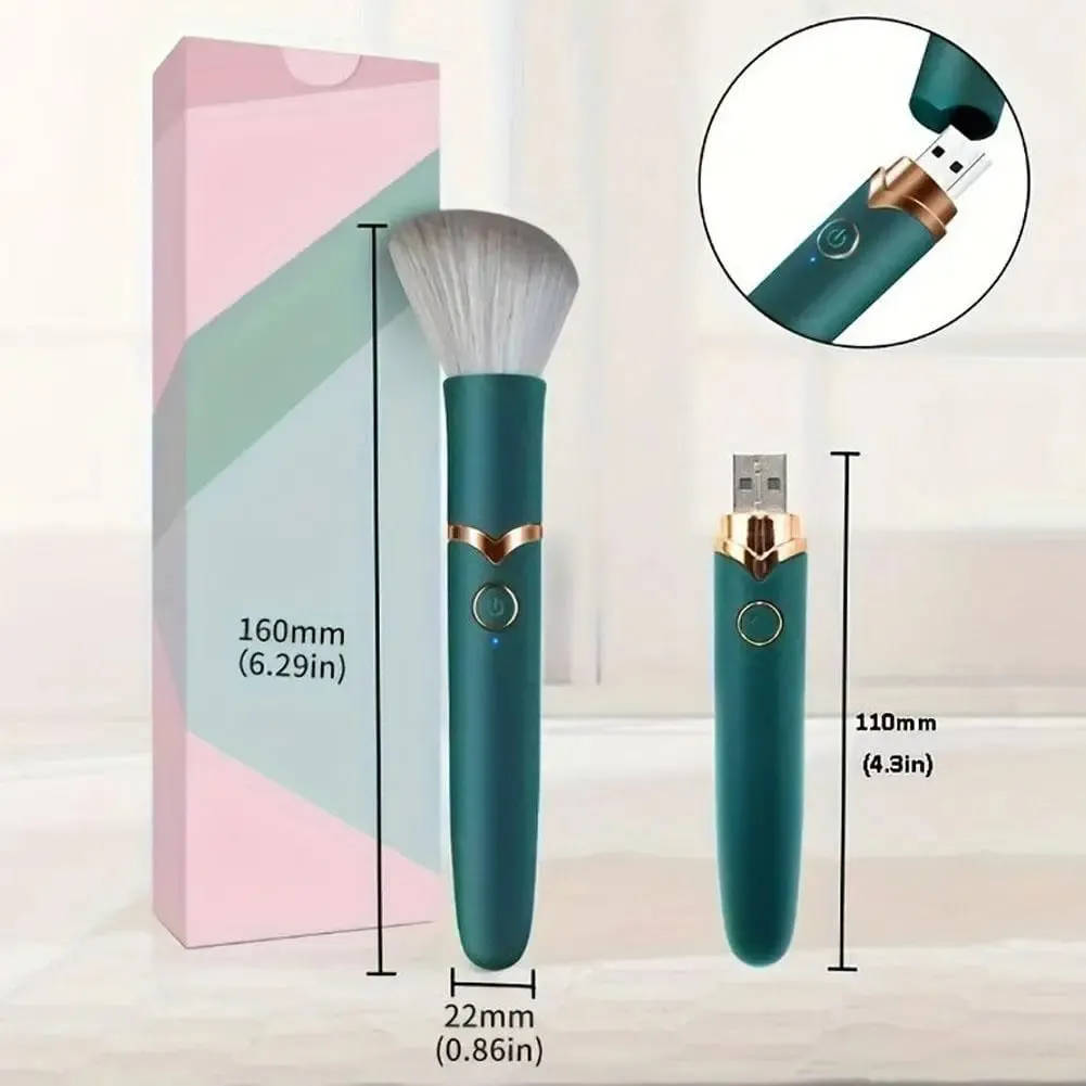 1pc 2 em 1 escova de fundação elétrica vibração pincel de maquiagem multi-função macio fofo portátil recarregável detalhe ferramentas de maquiagem — image 5