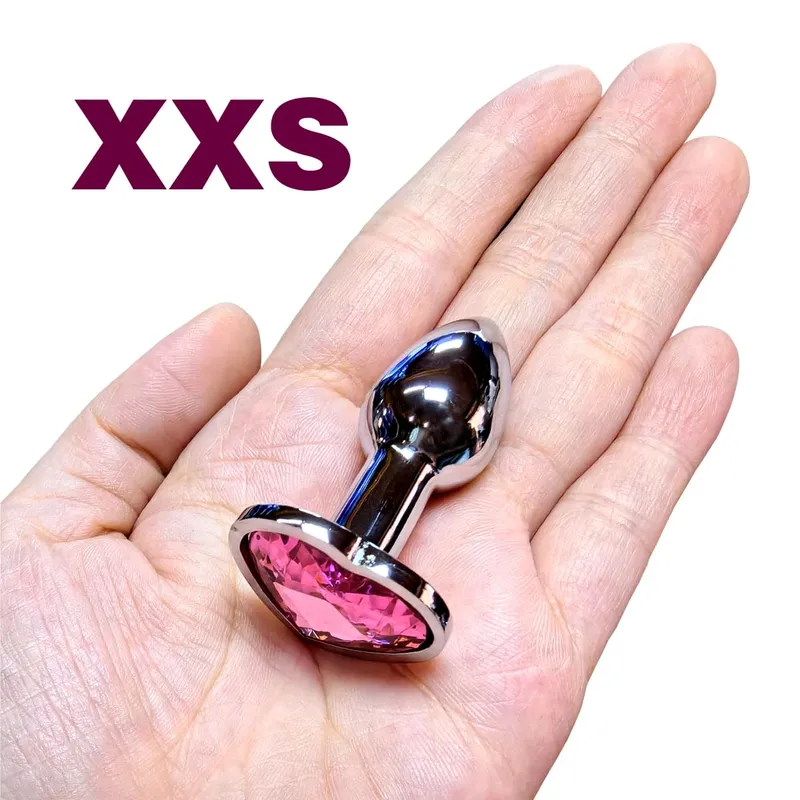 Base de coração mini plugue anal de metal liso, plugue anal para iniciantes, ferramenta estimulador de masturbação, massageador sexual, brinquedos sexuais adultos para homens e mulheres