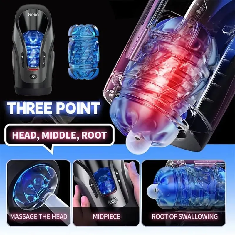 Leten empurrando-pro automático telescópico 75mm poderoso impulso vagina de alta velocidade inteligente voz masturbador brinquedo sexual para homem — image 2