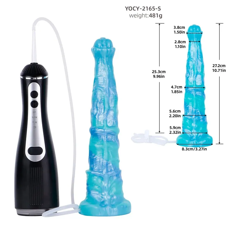 矽膠電動噴射幻想假陽具帶吸盤前列腺按摩器射精陰莖性玩具女式男式