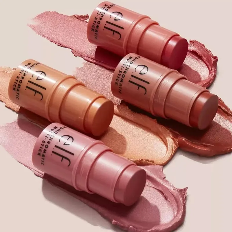 Elf Blush Contour Multi-funcional Blush Stick Dual-use para lábios e bochechas Matte Glow Primer Hidratante Base Minimizador de poros