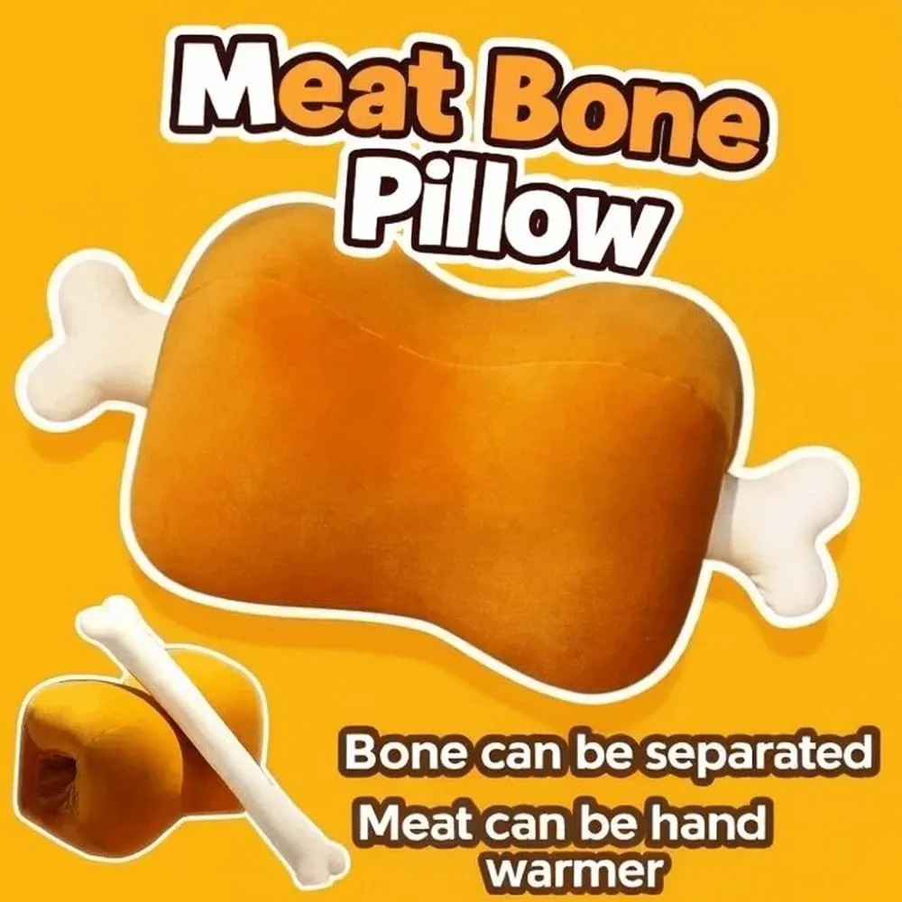 Novelty 42cm Simulation Meat Bone Pillow Cartoon Design Soft Pillow Hypoallergenic Washable Hand Warmer Cushion Sofa Cushion