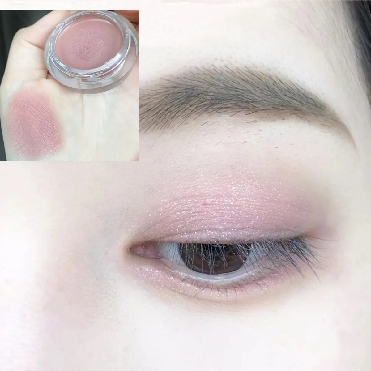 Sombra nude fosca, creme à prova d'água, sedoso, suave, primer, pigmento rosa, marrom, longa duração, monocromático, pêssego, maquiagem para os olhos