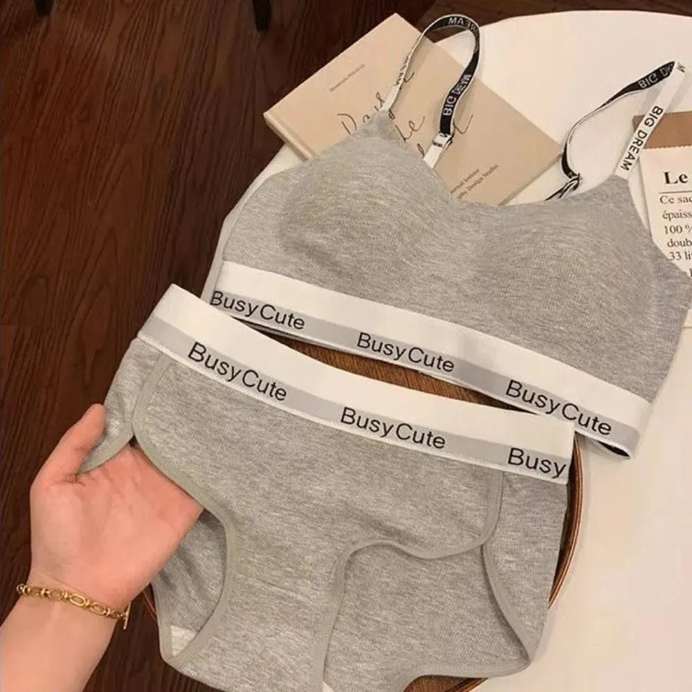 2026 nova carta sem costura conjunto de sutiã conforto sem fio suporte pequeno busto elevador anti-sag diário esporte feminino lingerie roupa interior 32-38abc
