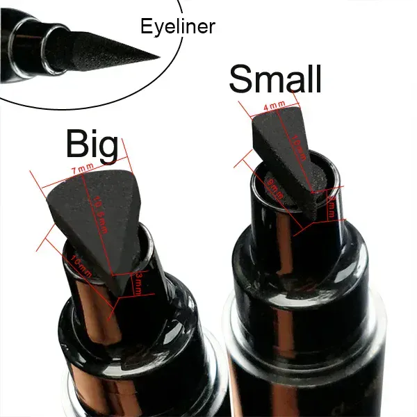 Delineador grande com vedação de duas cabeças, à prova d'água e de secagem rápida, delineador líquido preto, caneta de cola para cílios pequenos, maquiagem cosmética, 1 peça