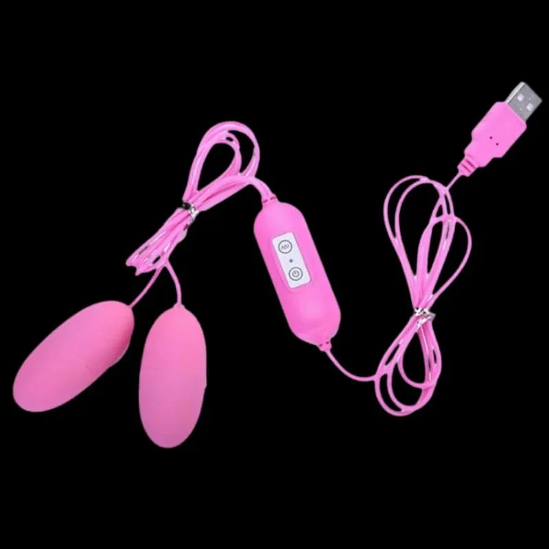 Vibrador de bala com motor duplo, ovo vibratório recarregável por USB, estimulador de clitóris, massageador, brinquedo sexual de prazer em múltiplas velocidades