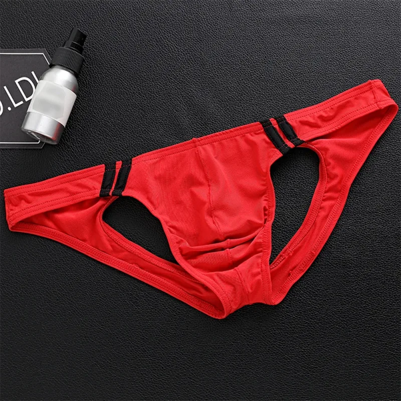 Open Butt Underwear Men's T-Back G-String Briefs Jockstrap Panties Breathable Tangas Thong Lingerie Erotic Underpants