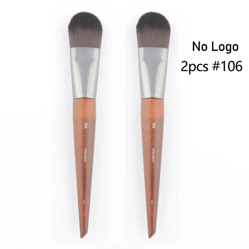 Pincel de maquiagem para base #108, creme bb plano líquido, madeira natural, máscara facial profissional, pincéis de maquiagem sintéticos, 1 peça — image 11
