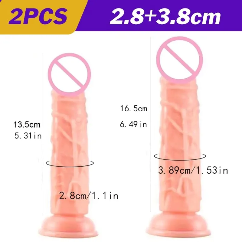 Realistic Flesh Colored Silicone Dildo with Suction Cup Soft Butt Plug Adult Sex Toy for Women And Men Realistic Soft Dildo