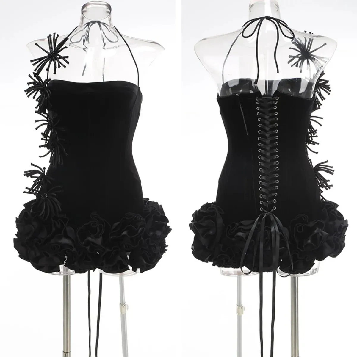 VC Chic Halter Estilo Sem Mangas Espartilho Mini Vestido com Enfeites Exclusivos para uma Noite Especial Vestido de Noite — image 6