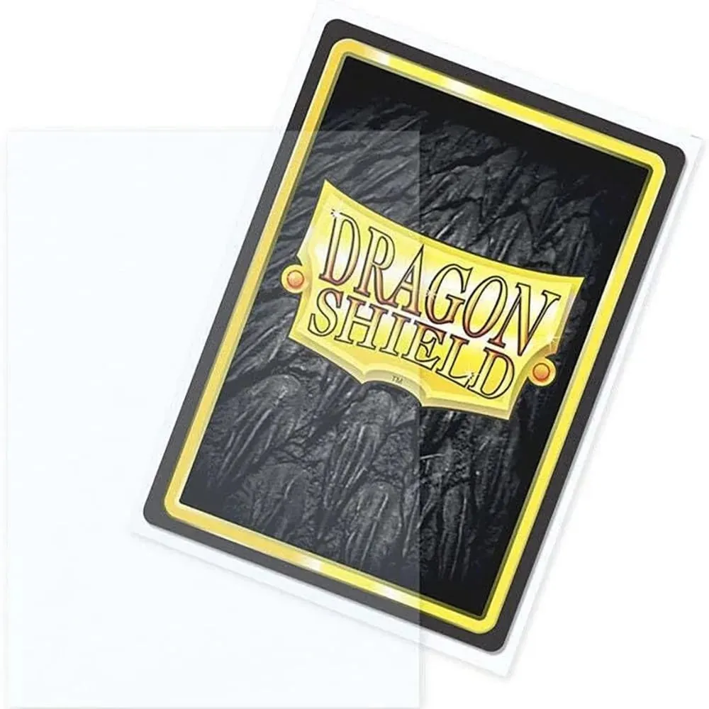 Escudo de dragão fosco externo transparente de 100 peças: as mangas externas são lisas e resistentes – compatível com capa protetora de cartões Magic PKM