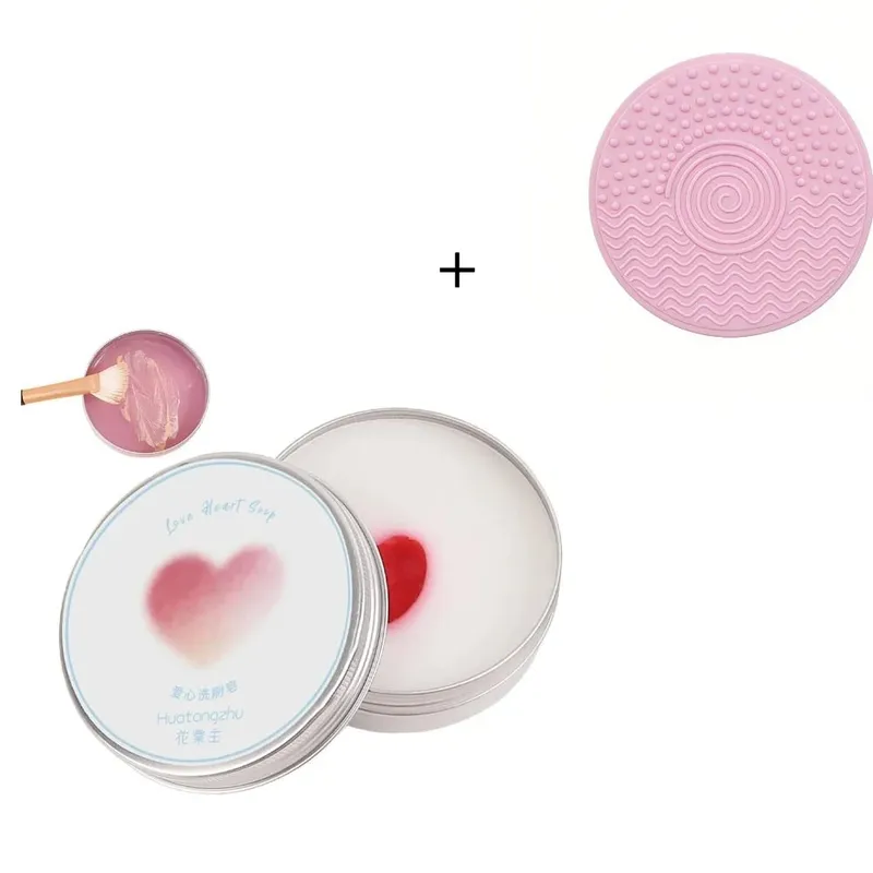Escova de maquiagem portátil, sabão de limpeza, pêssego, perfumado, limpador sólido para esponja de maquiagem e pincéis, ferramenta de lavagem cosmética amigável para viagens