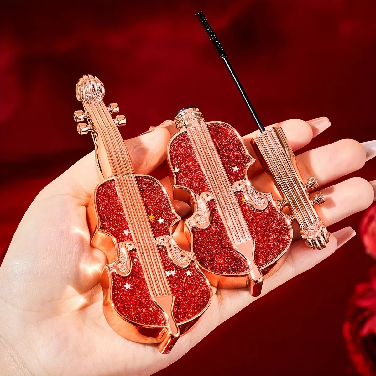 Violin Lengthening Curl Styling Mascara Waterproof Slim Long Curling Fine Brush Head Very Thin Lasting No Smudging Eye Makeup
