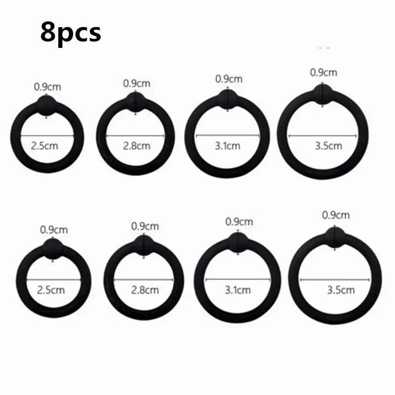 cheap 3/4/6/7/8 pcs Penis Rings Cock Rings Silicone Beaded Time Lasting Erection Sex Toys for Men Adult sex Games — image 4
