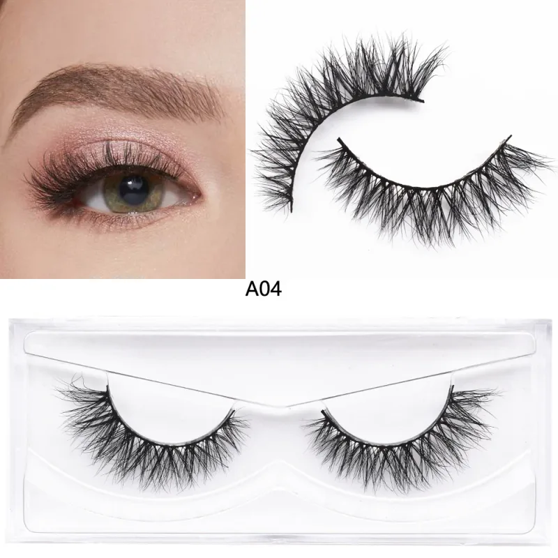 D20 Real Mink Lashes Eyelashes Extension Natural Long Winged Volume Eye Lashes Handmade Mink Fake Eyelash Makeup Lash