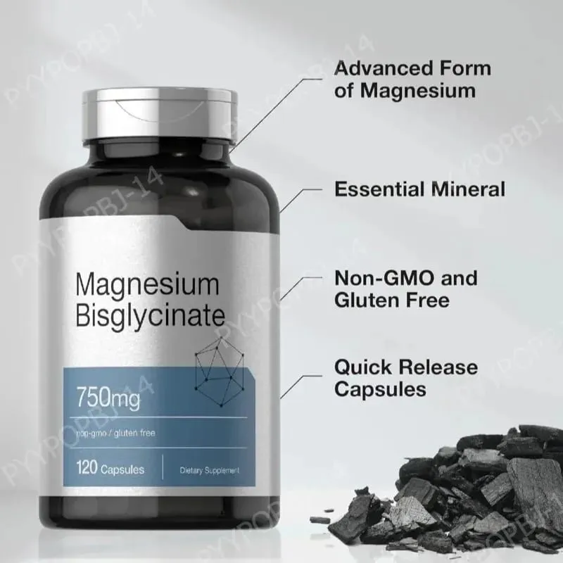 Magnesium Bisglycinate 750mg Capsules Supports Relaxation Muscle Comfort Bone Health 120 Capsules Non GMO Gluten Free