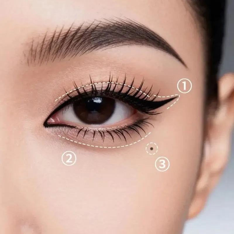 Waterproof Eye Makeup Stamping Pen Set Long Lasting Portable Eyeliner Stamp Pen Ultra Fine Smudge Resistant Eye Makeup Tools