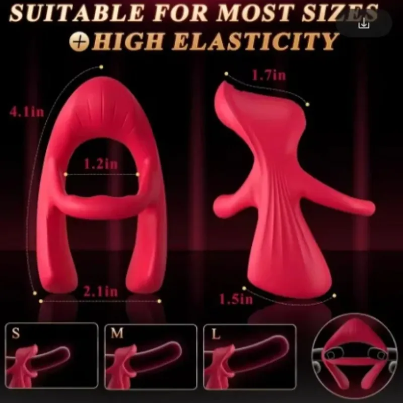 Anel íntimo masculino de silicone vibratório remoto sem fio, 9 modos de vibração, 3 motores, controle por aplicativo, voz AI, massageador de casal à prova d'água