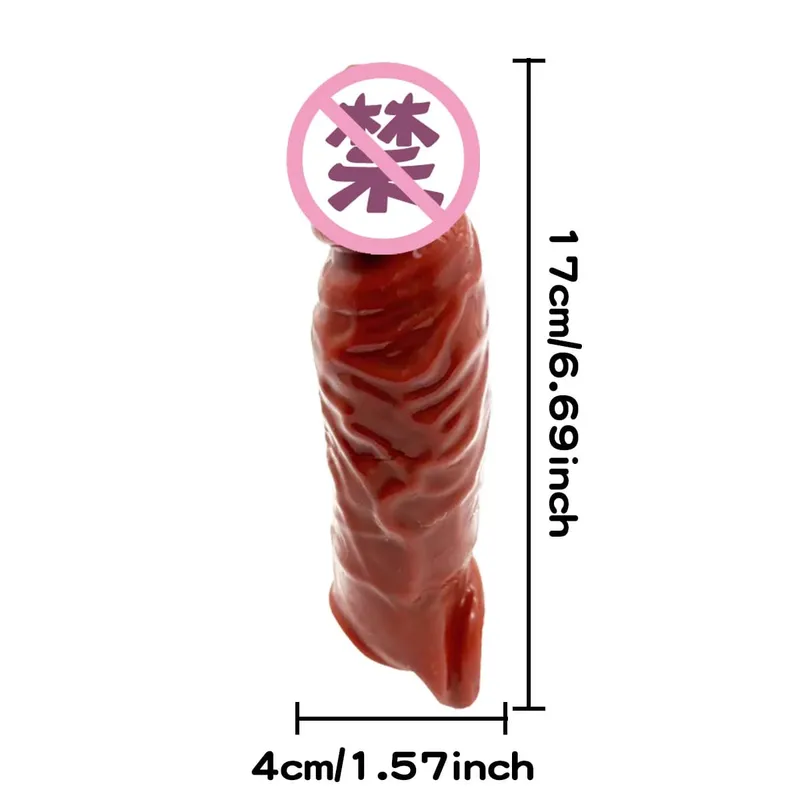逼真的矽膠陰莖套紋理陰莖延長器，用於增強性玩具的性能