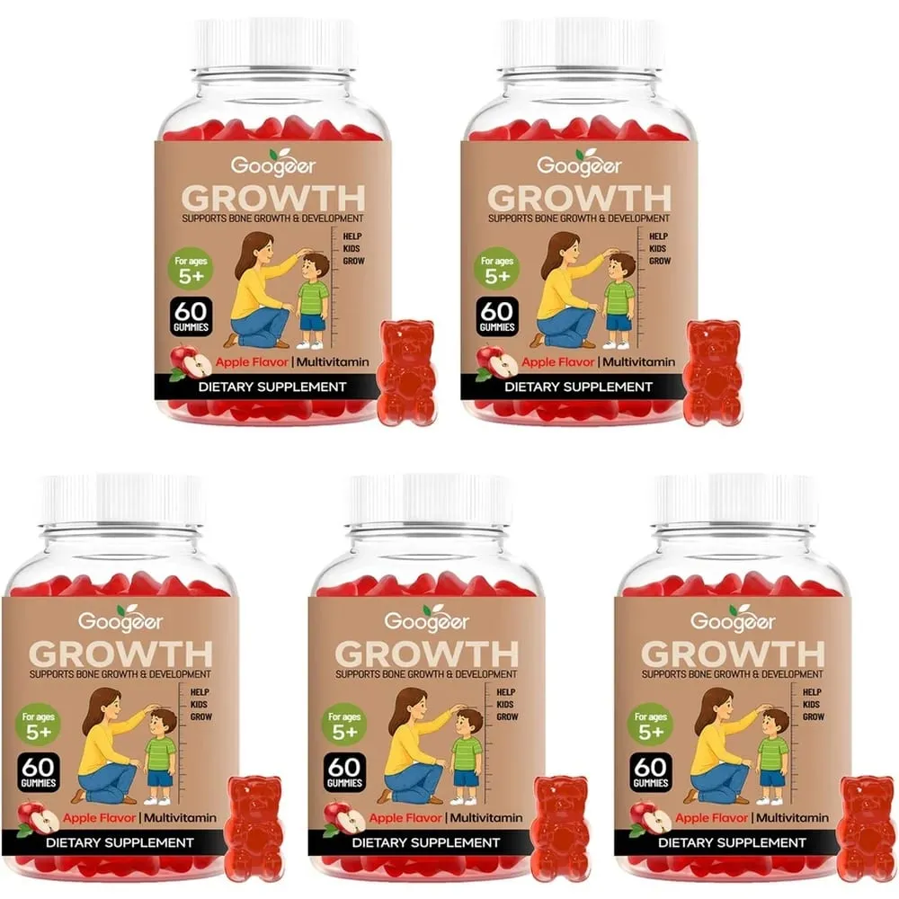 Gomas de suporte para crescimento de altura infantil com nutrição essencial para crescimento e multivitamínico apoia altura saudável e desenvolvimento ósseo